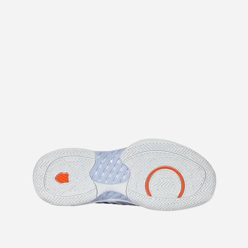 Light blue athletic shoe on a white background