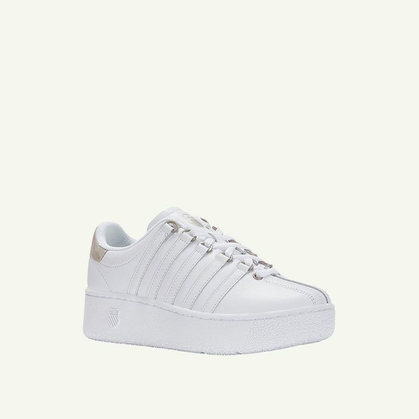 Classic VN Platform Women's Shoes - White/Champagne Gold