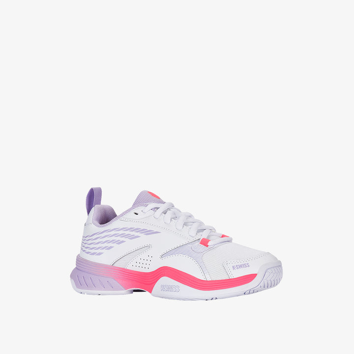 SPEEDEx Padel Women's Shoes - White/Orchid Petal/Neon Blaze